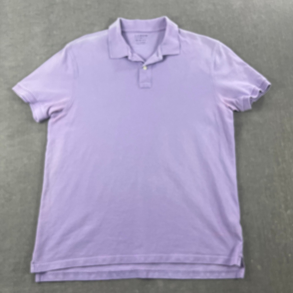 J.Crew Mens Large Purple Short Sleeve Polo Shirt Faded 15413‎